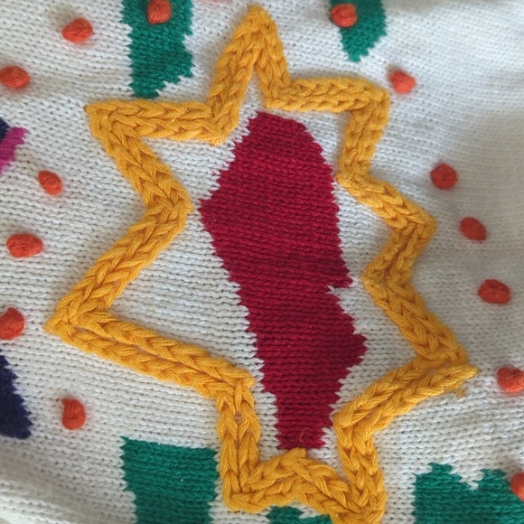 Vintage embroidered cable knit Cardigan tennis sweater 90s - Picture 4 of 9